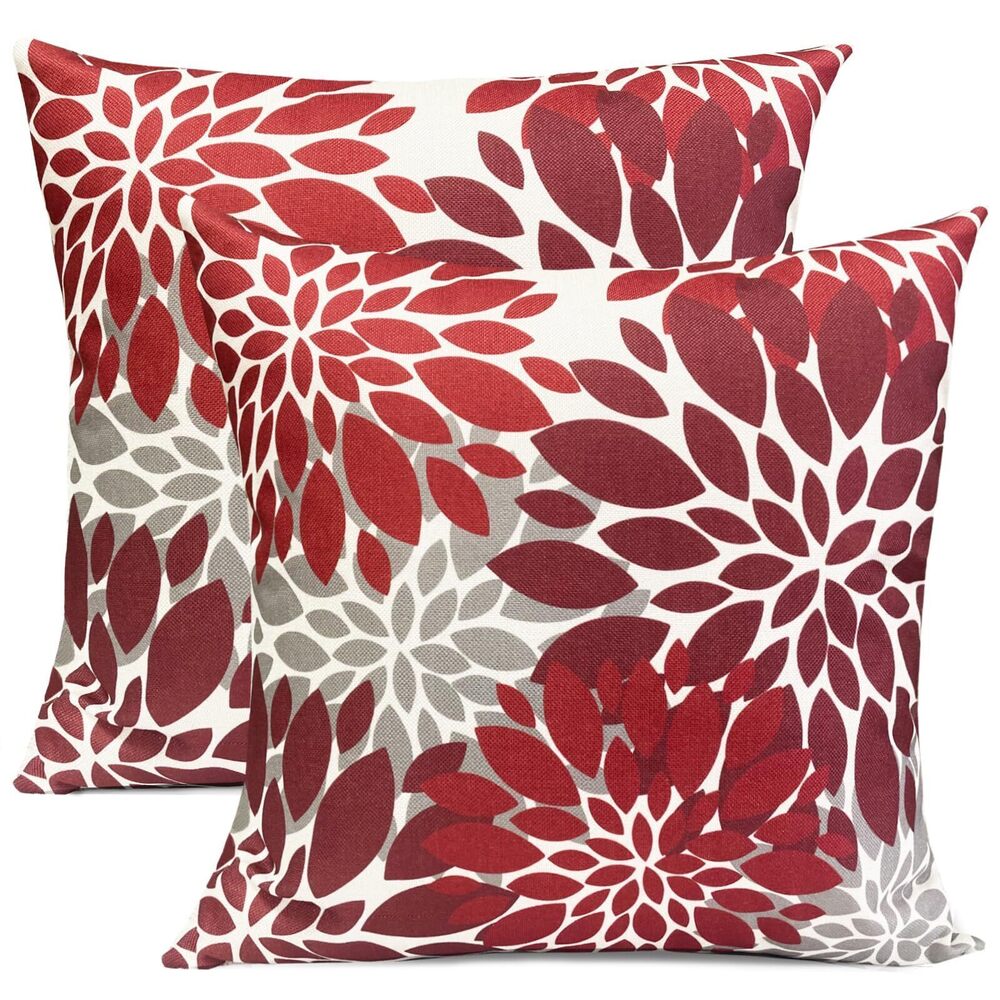 6928 Decorative Throw Pillow Covers Set of 2 Wine Red Pillow Covers 22x22